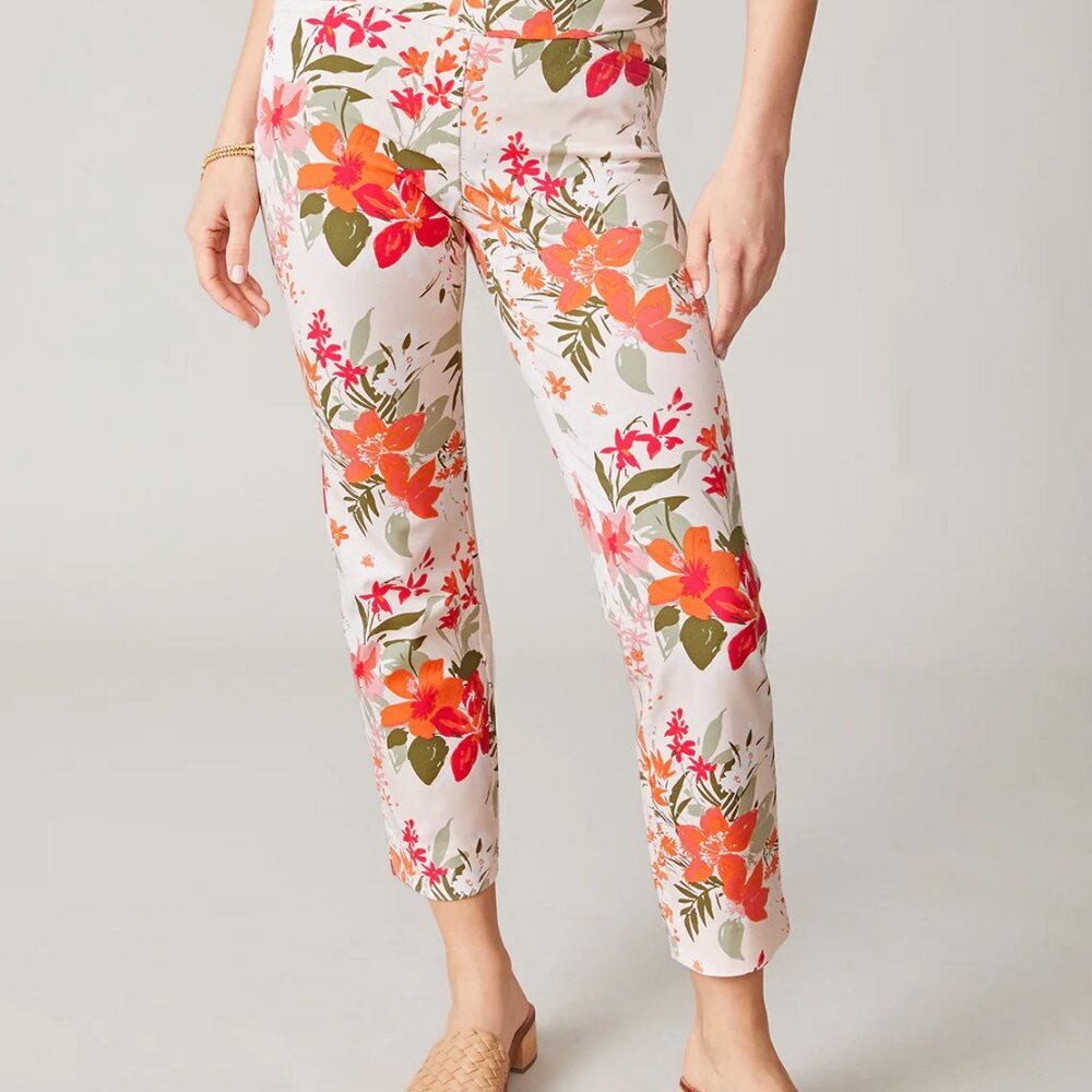 Spartina 449 Maren Pull-On Pant Pink Tropical Alljoy Landing Tropical Floral XL - Picture 2 of 8